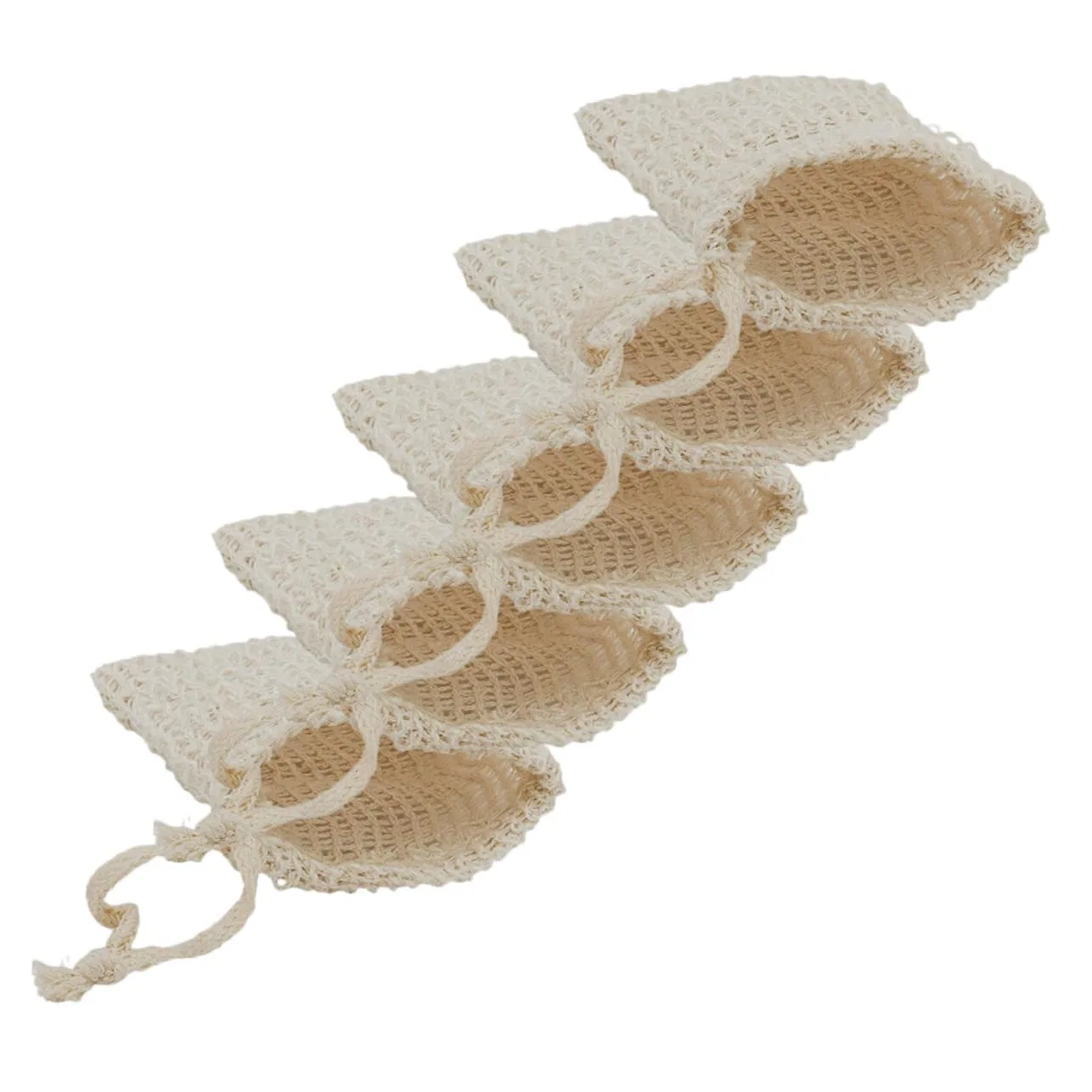 Сумка для мыла Mesh Soap Bag Healeved, 5 шт, Cotton Linen, 14x12x0.5 см