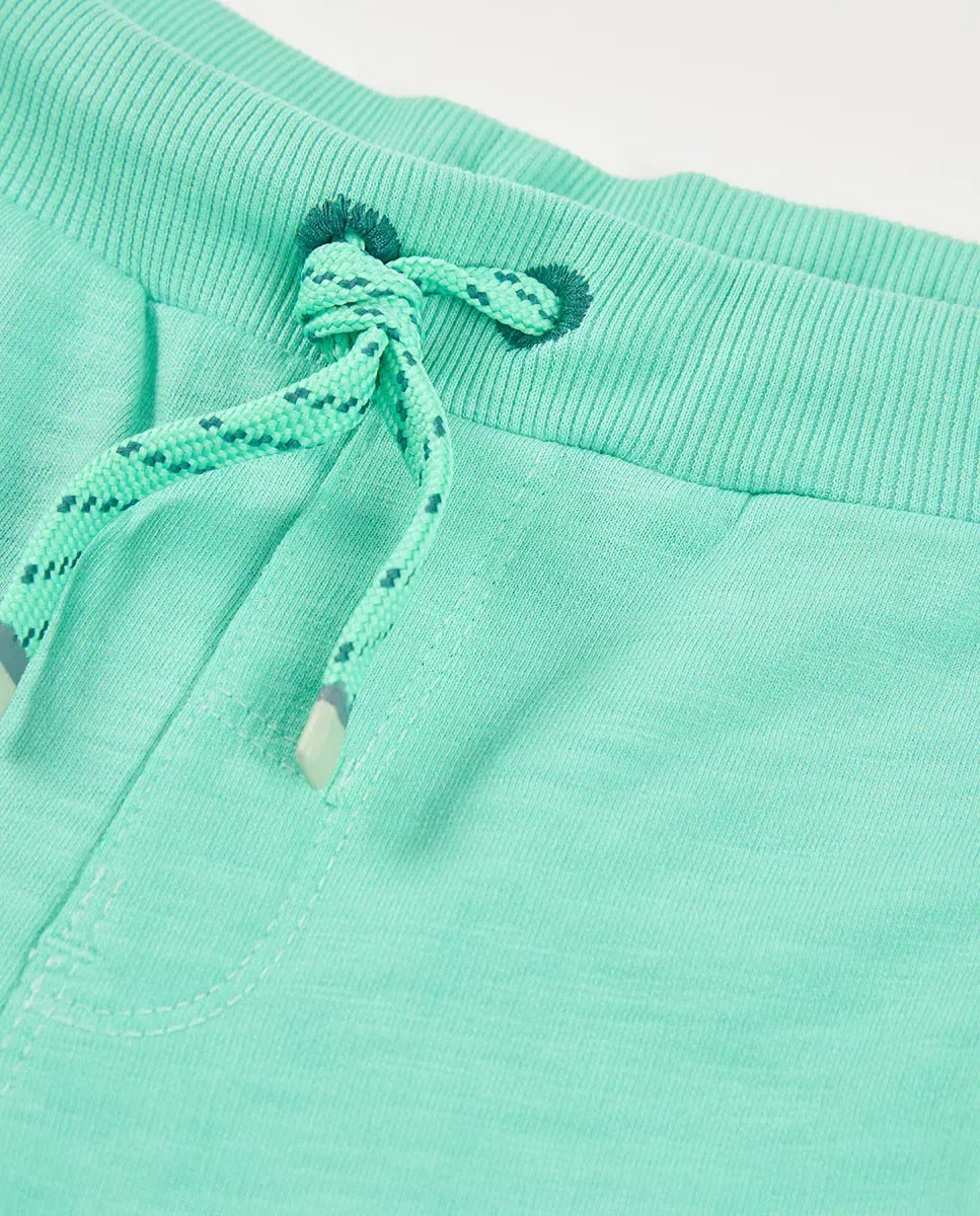 Детские шорты для мальчиков из футера с принтом Boboli, Verde Claro — фото 2