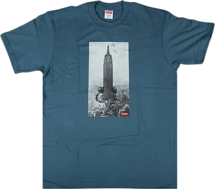Футболка Supreme Mike Kelley The Empire State Building T-Shirt 'Slate', синий — фото 2
