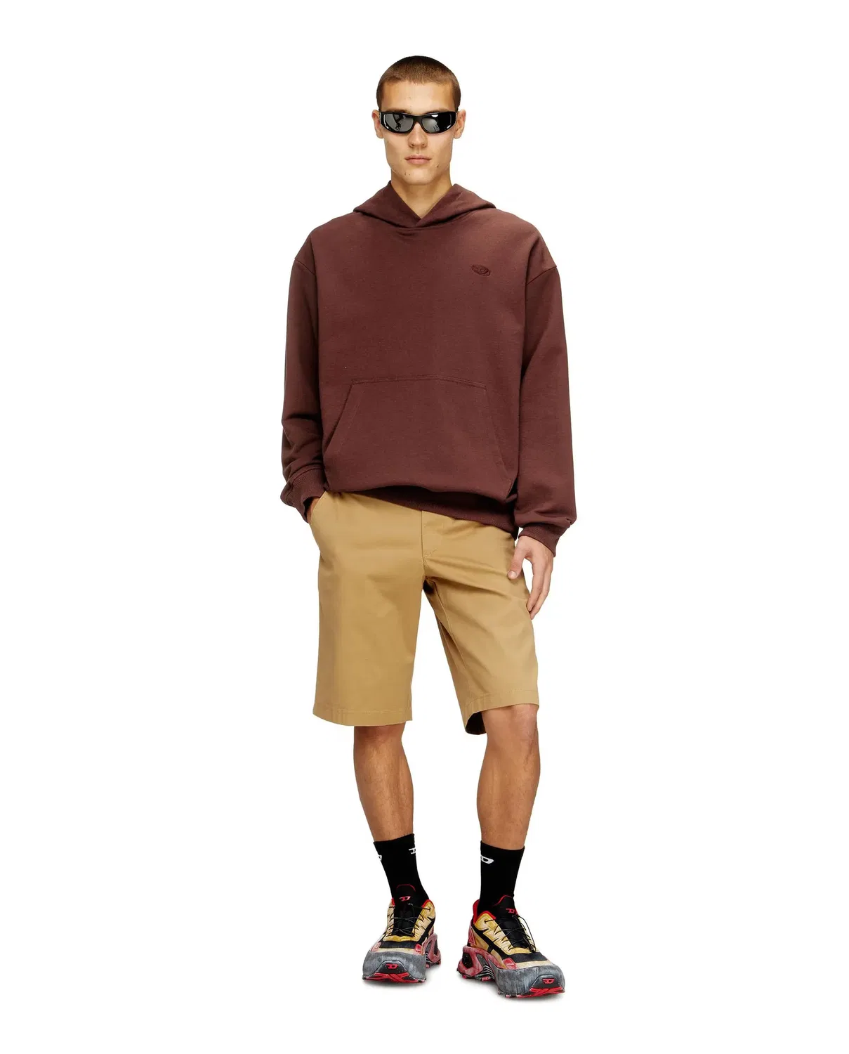 Мужские шорты чинос хлопковые Diesel, Beige — фото 3