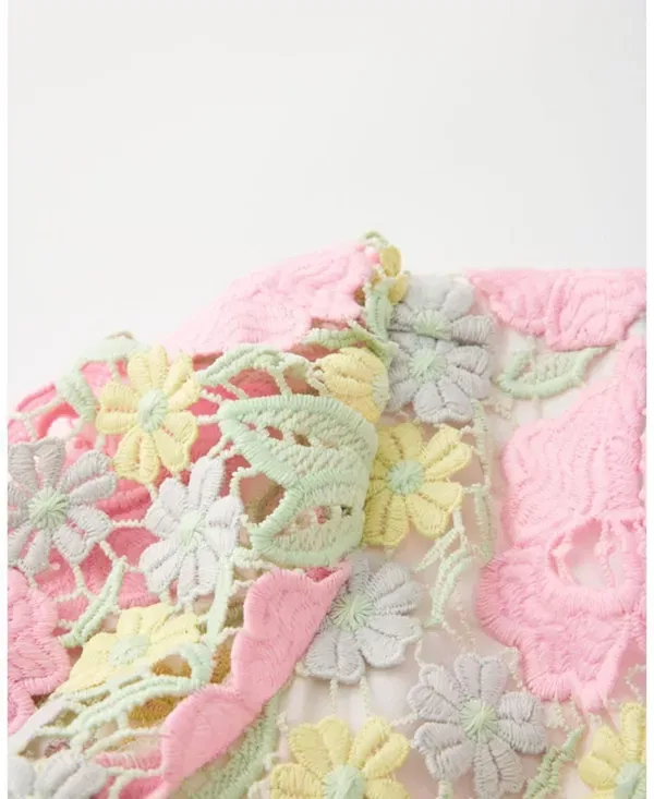 Детское платье для девочек с длинным рукавом Estella Embroidered Marlo Kids, Floral — фото 4