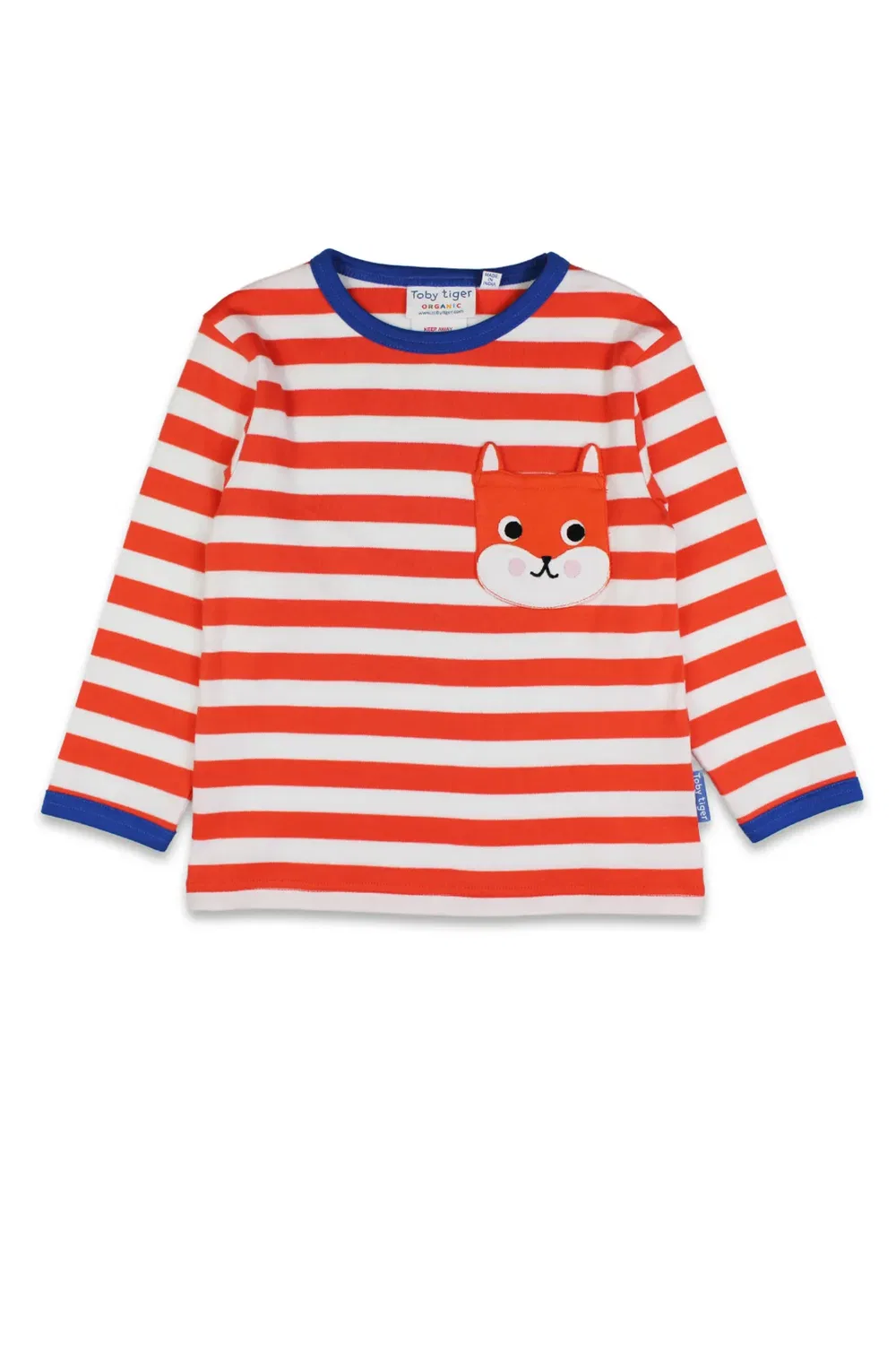 Футболка с длинным рукавом с аппликацией Squirrel Pocket Toby Tiger, Orange