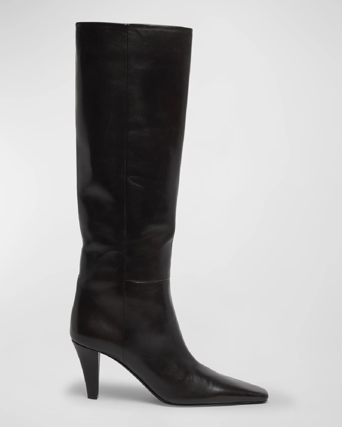 Сапоги Jill из телячьей кожи Saint Laurent, цвет Dark Chocolate