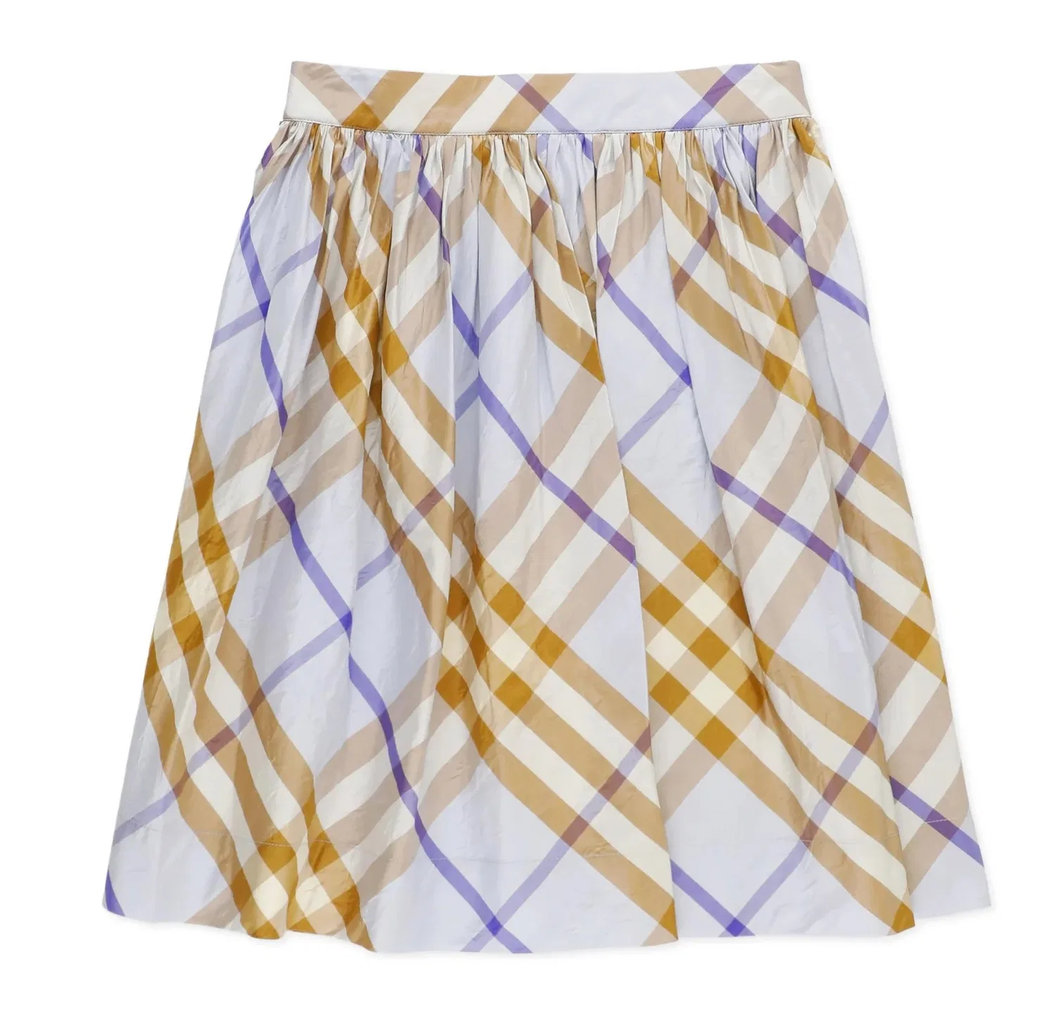 Юбка плиссированная шелковая Kids Vienna Pleated Check Burberry, Slate Blue Ip Check