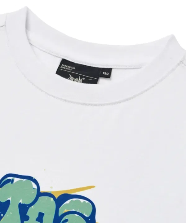 Футболка с граффити-принтом Kids tag graffiti tee, Brownbreath Kids, белый — фото 4