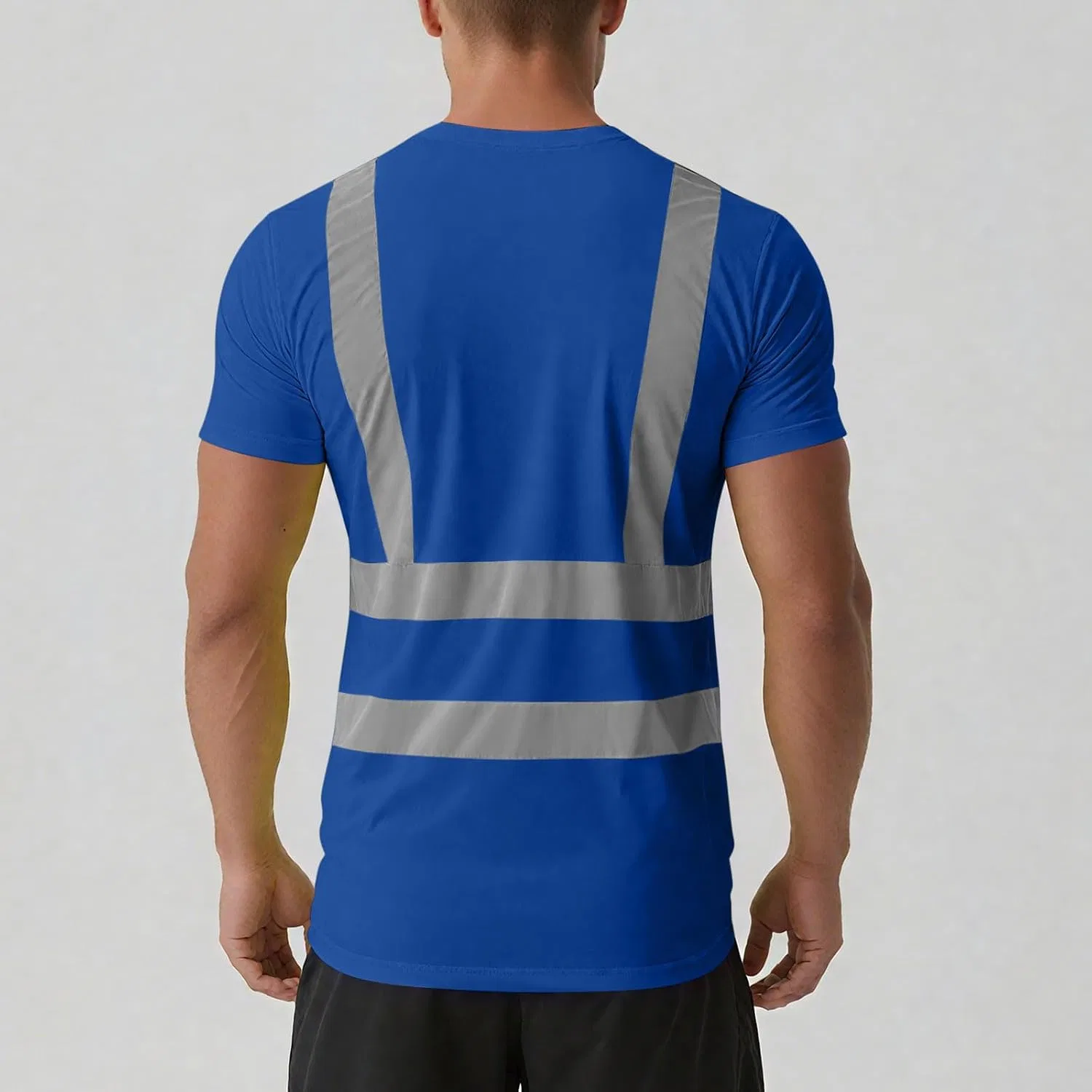 Мужская футболка с светоотражающими полосками High Visibility Safety, Blue — фото 3