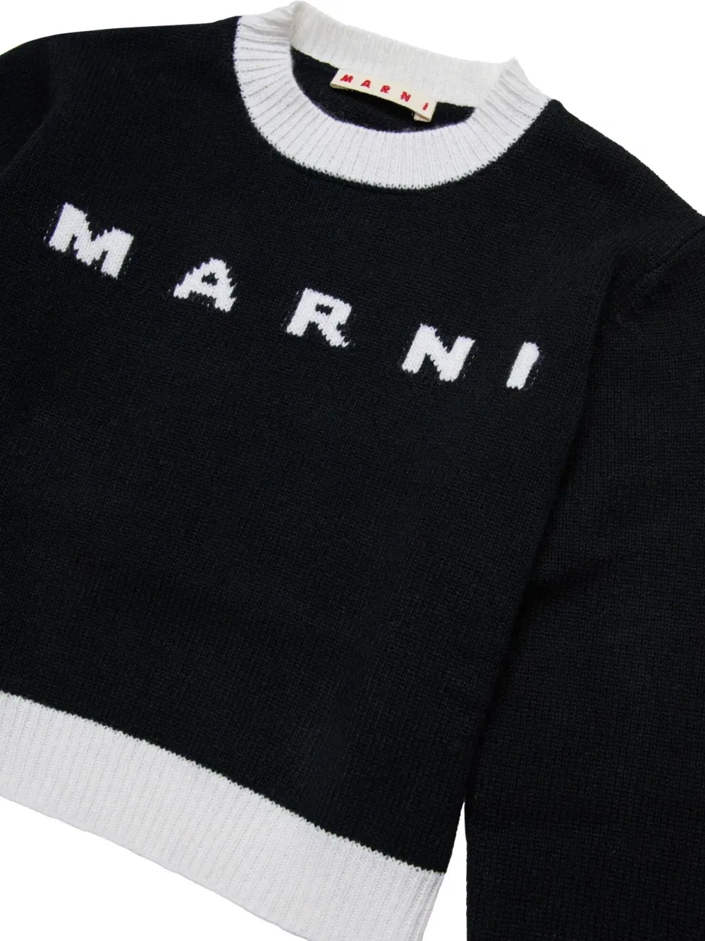 Джемпер вязки интарсия Marni Kids, черный — фото 3