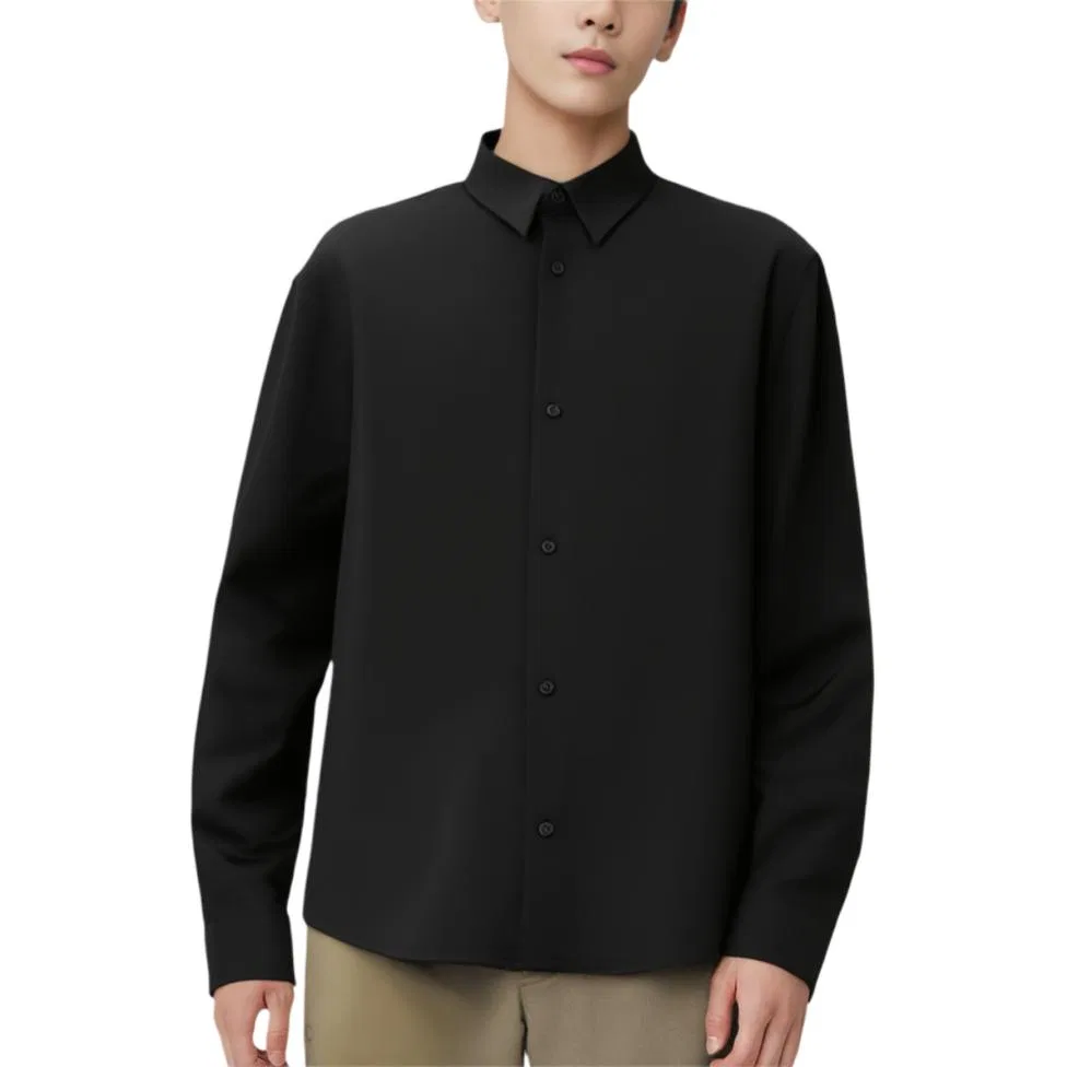 Мужская рубашка с принтом Black Moderate, ZARA, Black — фото 4