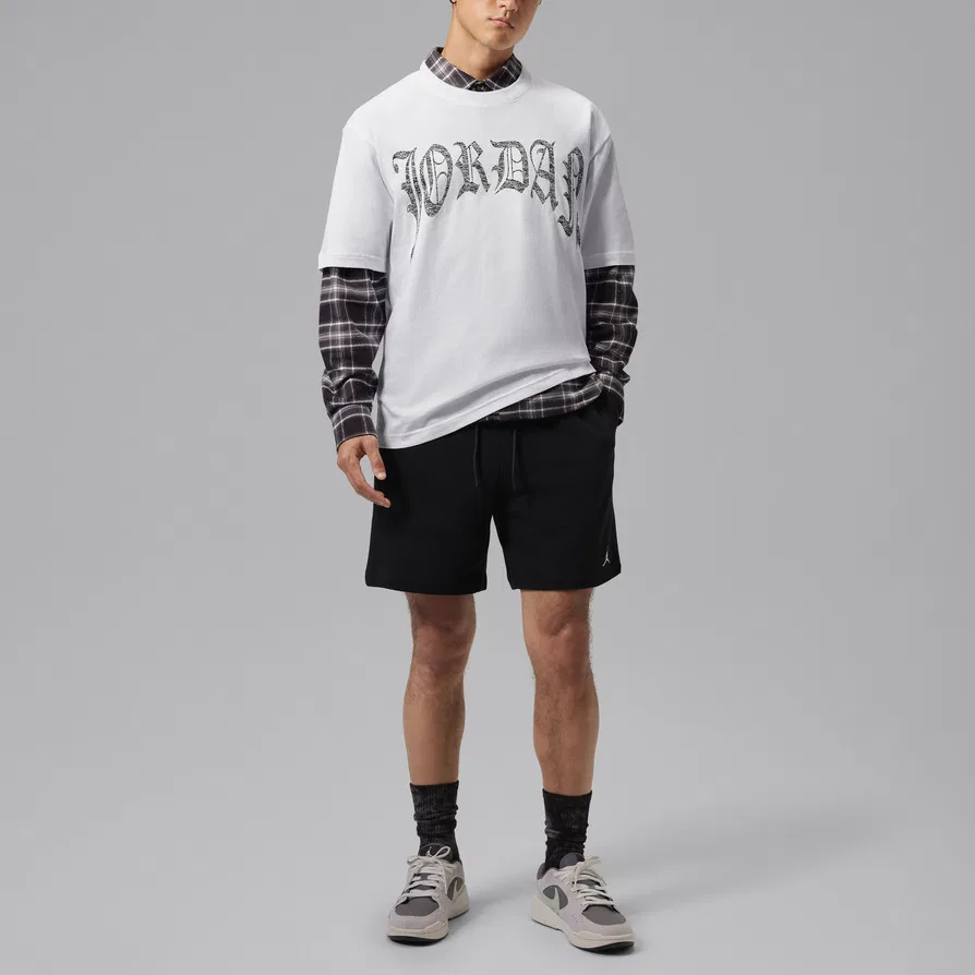Мужская футболка с круглым вырезом White/Black Jordan — фото 3