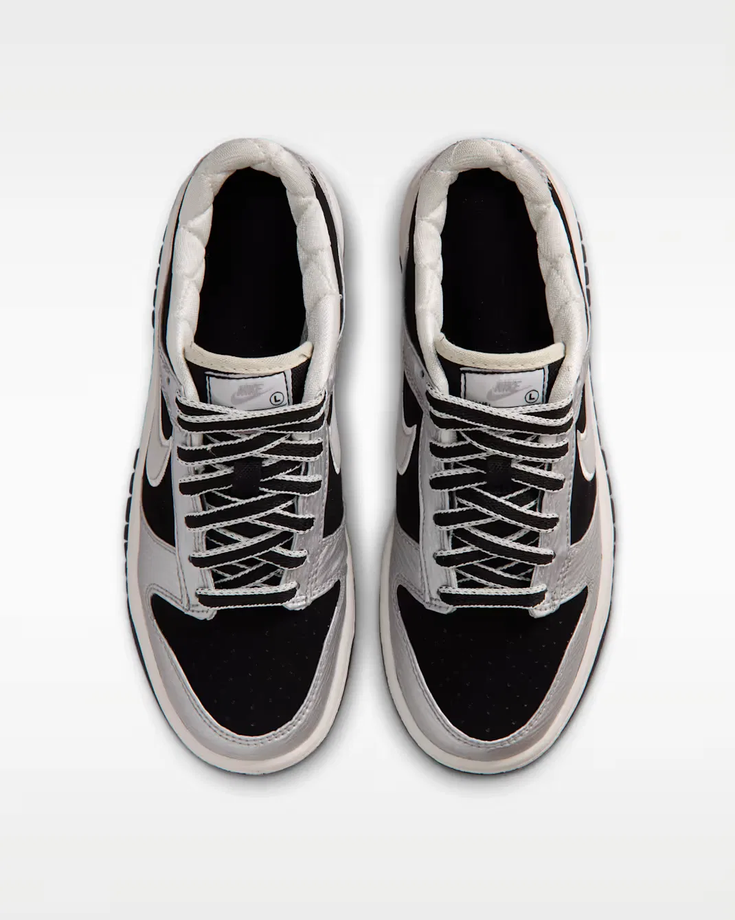 Кроссовки для детей постарше Nike Dunk Low LV8, Metallic Silver/Black/Sail/Metallic Silver — фото 4