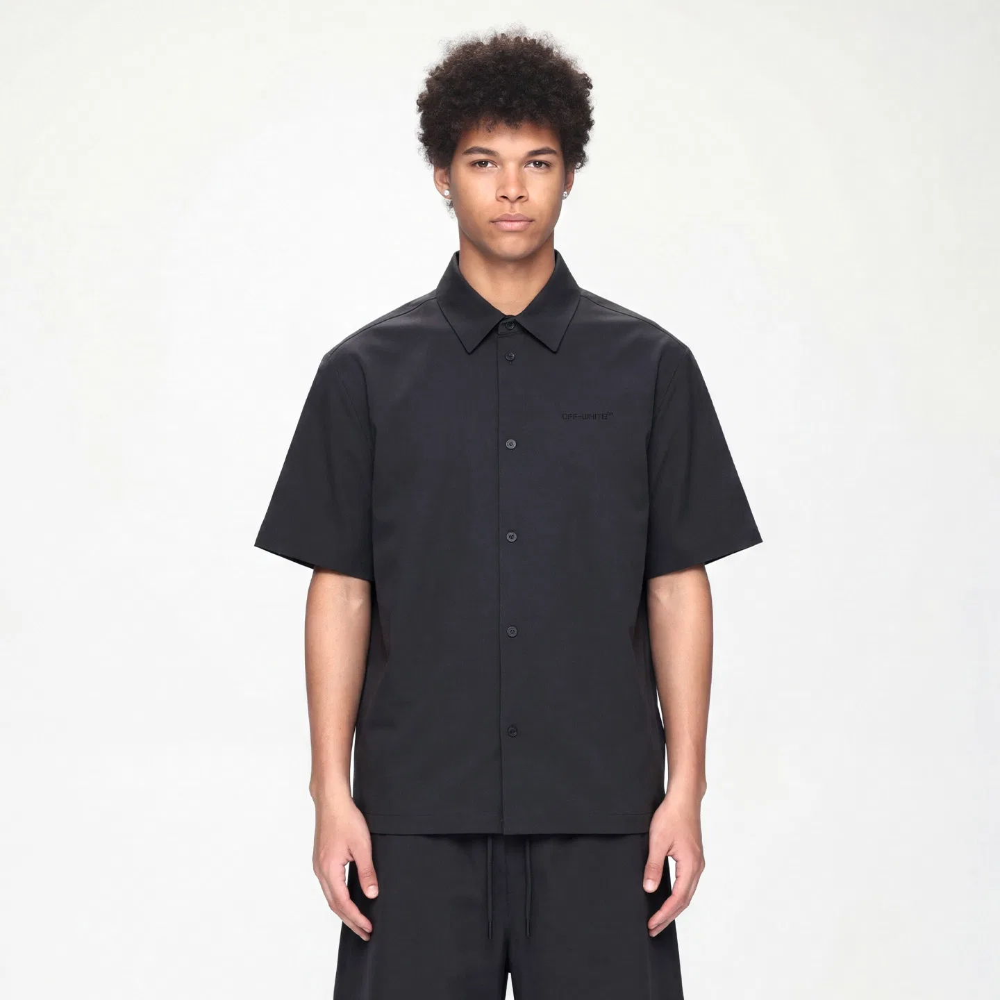 Детская рубашка с принтом OFF-WHITE, Черный — фото 4