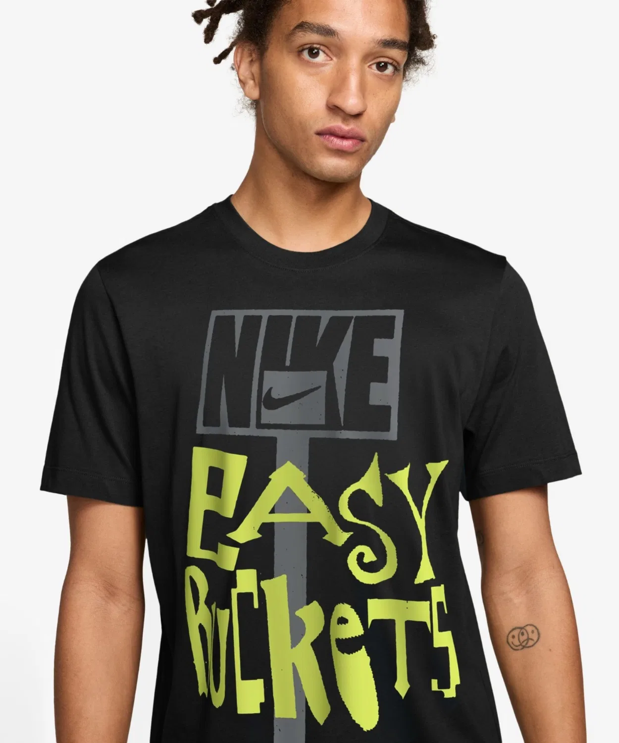 Мужская футболка с коротким рукавом и принтом NIKE STD ASBURY HCEASY S/S T-Shirt, Black — фото 3