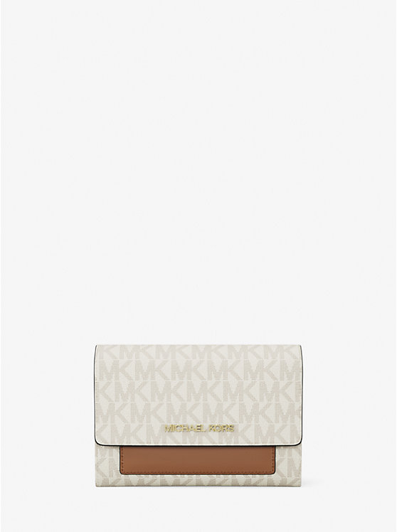 

Кошелек 2-в-1 Jet Set среднего размера с фирменным логотипом Michael Kors, бежевый