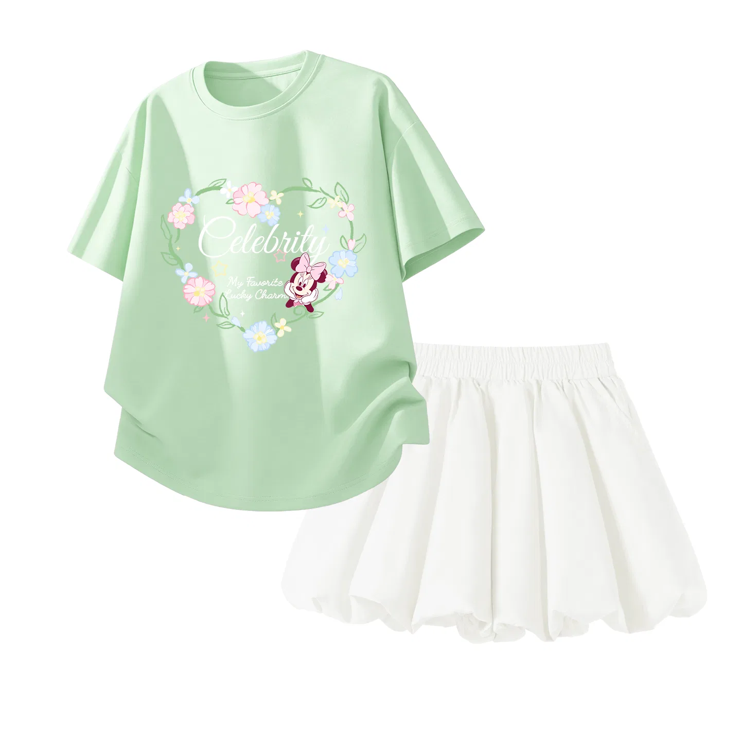Детский спортивный костюм Disney Casual Sportswear 2 Pack, белый с флоральным принтом и черный — фото 3