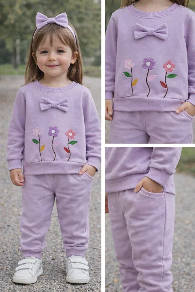 Детский спортивный комплект для девочек с длинным рукавом Lav Mer Kids, Purple