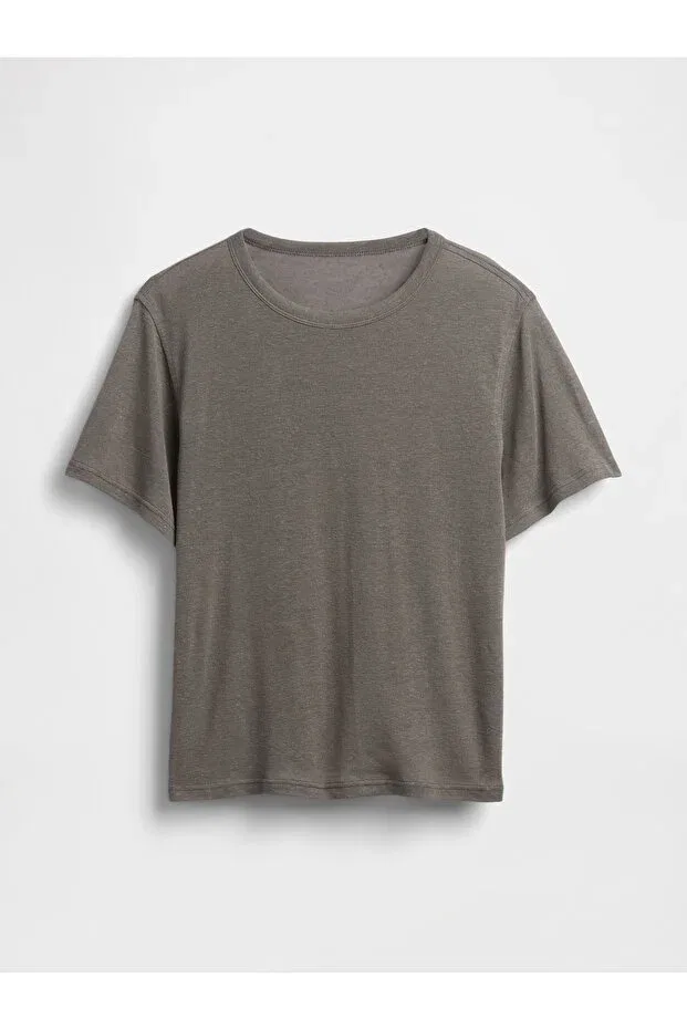 Женская футболка из льняной смеси Gap, Gray006 — фото 2