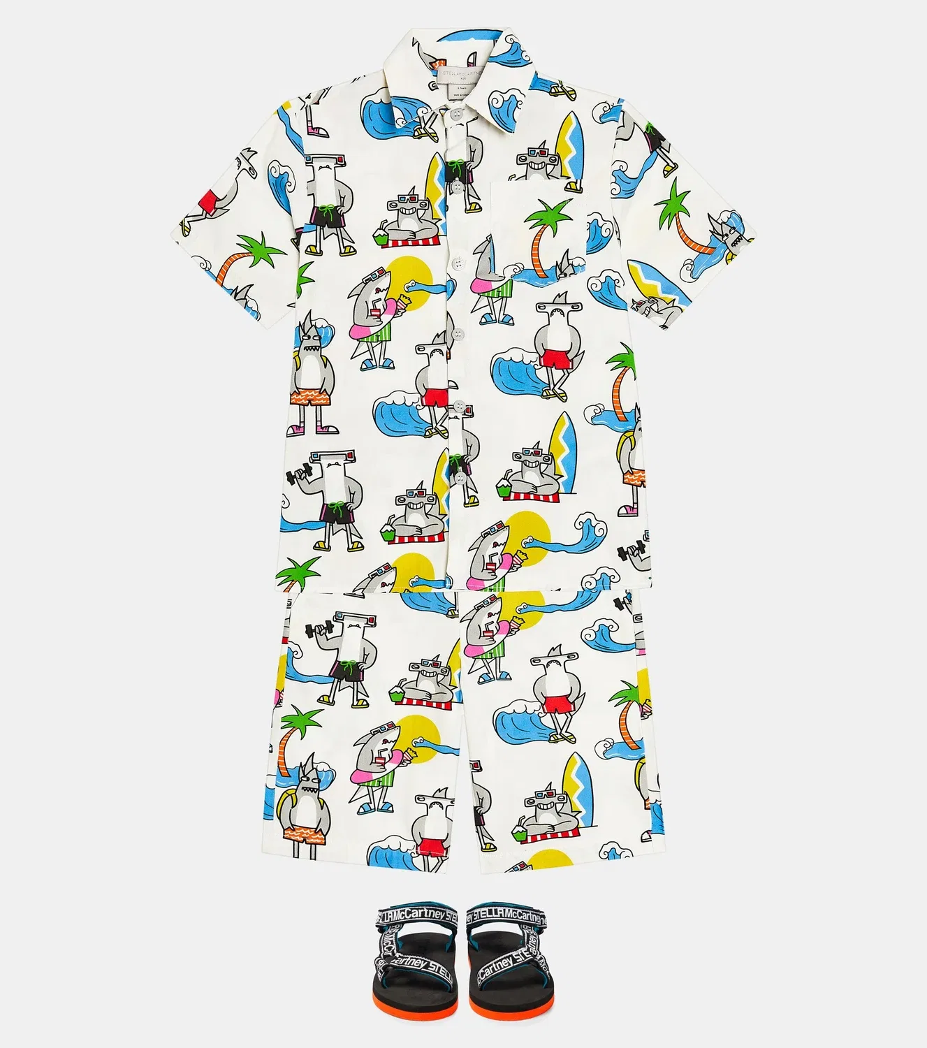 Футболка хлопковая с принтом Stella Mccartney Kids, белый — фото 2