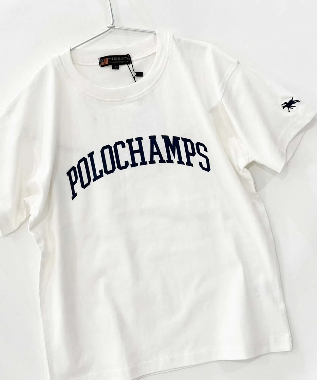 Детская футболка с коротким рукавом с принтом POLOCHAMPS, Off White — фото 2