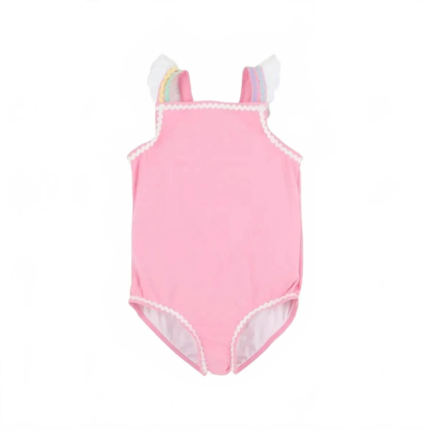 Детский купальник для девочек с отделкой рик-рак Long Bay The Beaufort Bonnet Company, Hampton Hot Pink