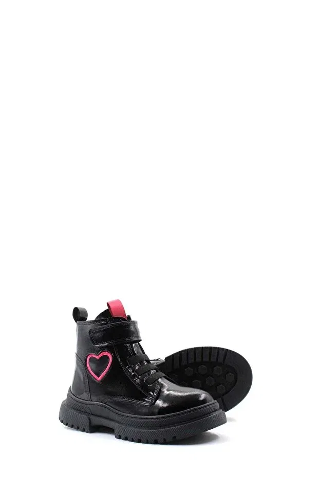 Детские ботинки для девочек кожаные Classic Fast Step, Black Patent Leather Pink — фото 4