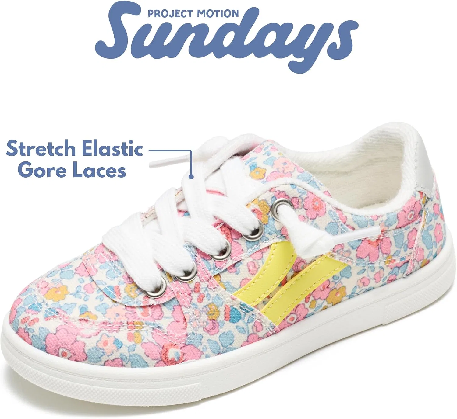 Детские кеды для девочек с принтом Sundays PROJECT MOTION SUNDAYS, Rose Canvas Print — фото 3