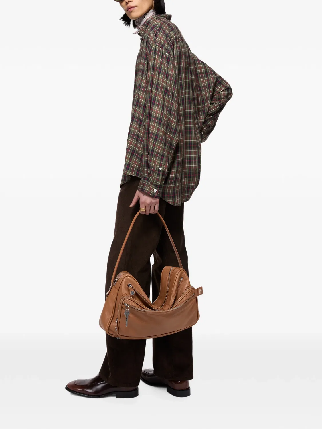 Фланелевая рубашка на пуговицах Acne Studios, зеленый — фото 3