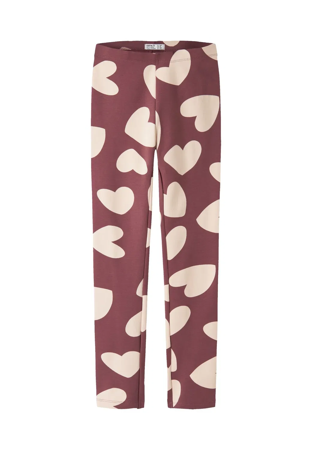 Nkfdavina aop swe legging bru noos - леггинсы - брюки Name It, Wild Ginger Aop W Pastel Rose Tan Big Hearts