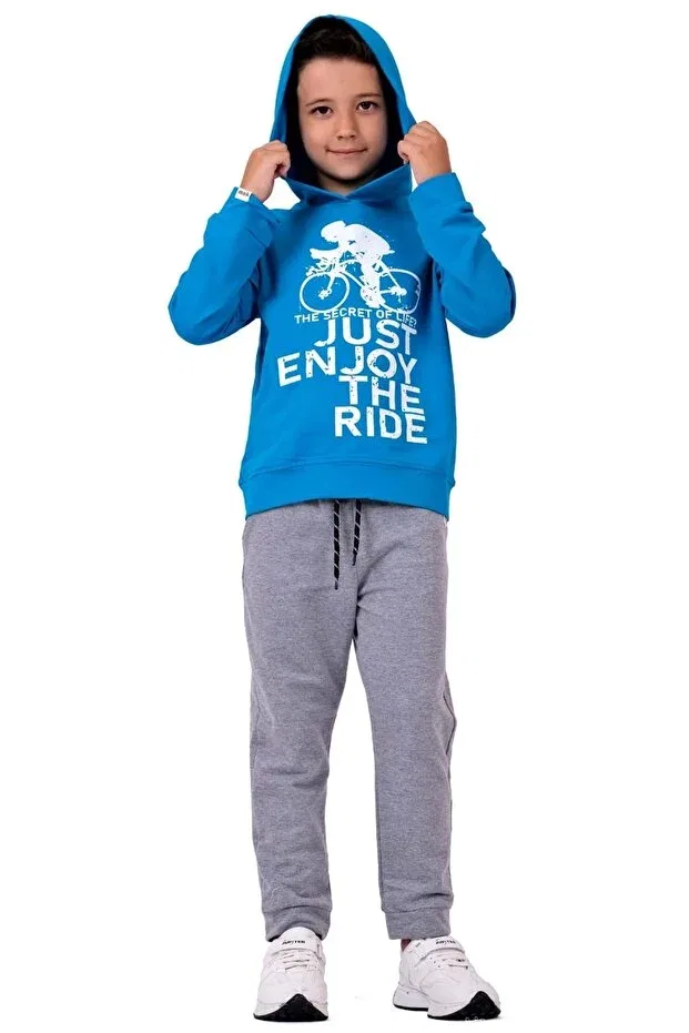 Детский спортивный костюм с принтом Bicycle Printed Minikadam, Dark Blue — фото 4