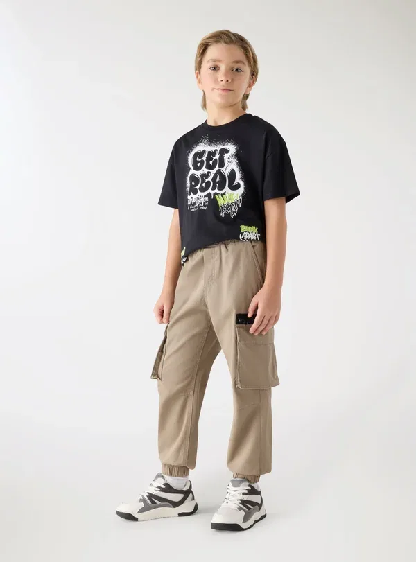 Брюки джинсовые Cargo trousers Terranova, Tabacco, табачный