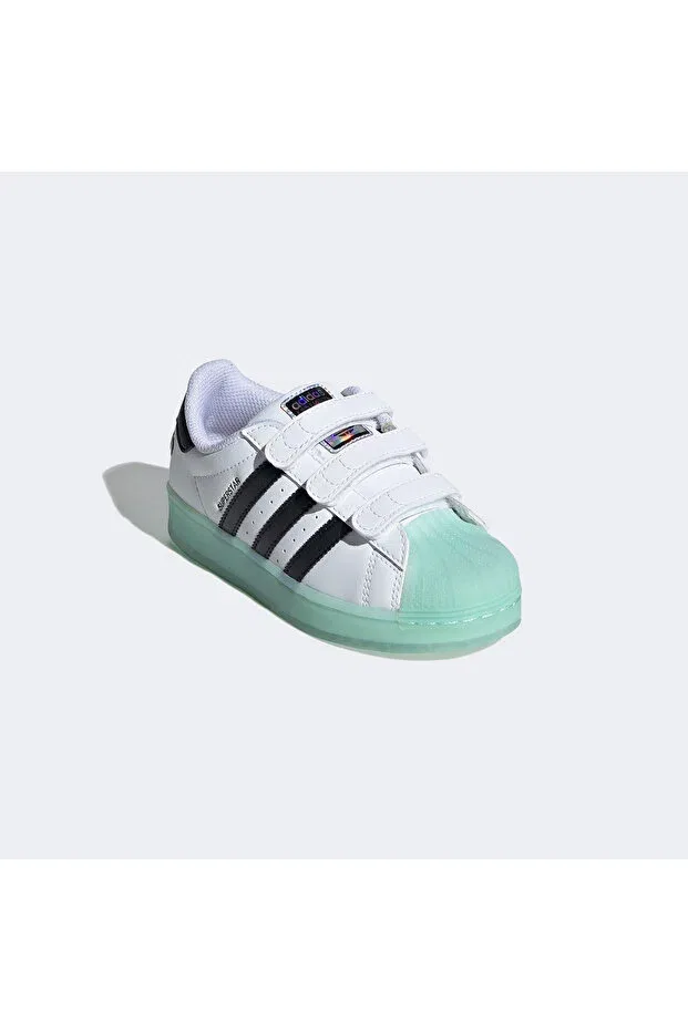 Детские кроссовки для мальчиков с подсветкой Adidas, Cloud White / Semi Flash Aqua — фото 2