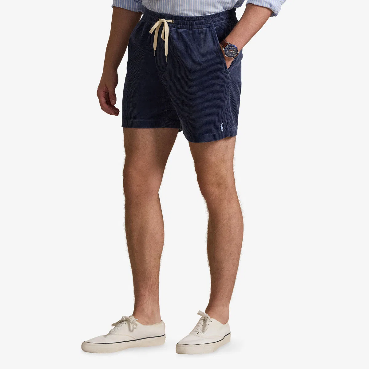 Хлопковые вельветовые шорты с вышитым логотипом Prepsters Polo Ralph Lauren — фото 3
