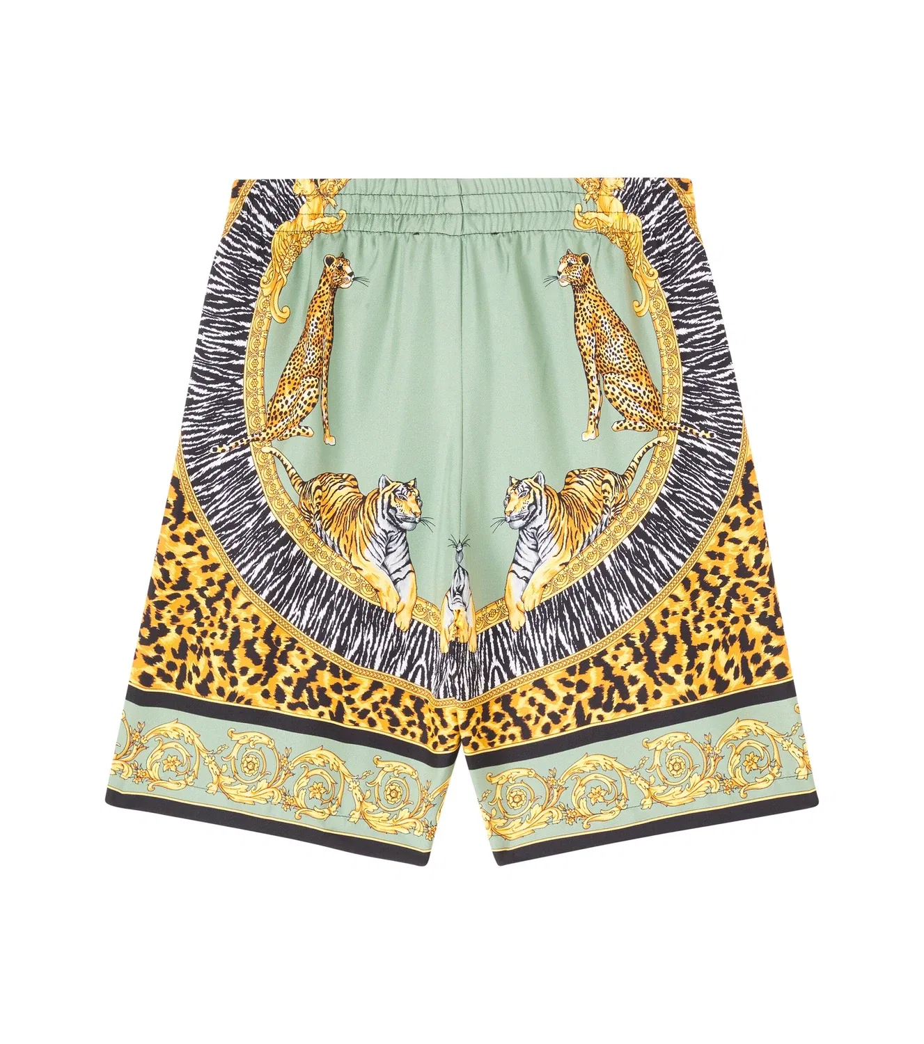Шелковые шорты с принтом Versace Kids, мультиколор — фото 3