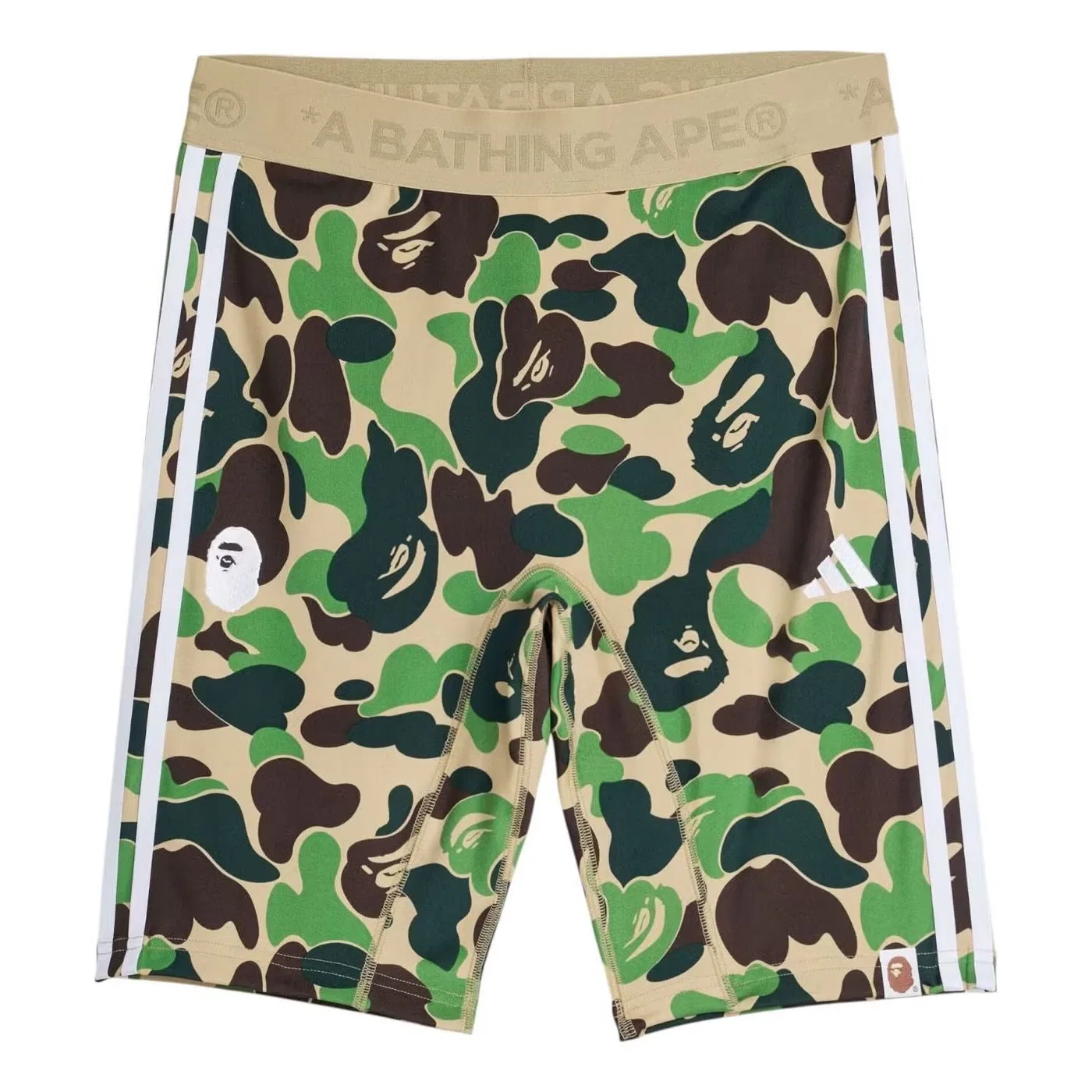 Леггинсы с принтом X BAPE FB Adidas, зеленый