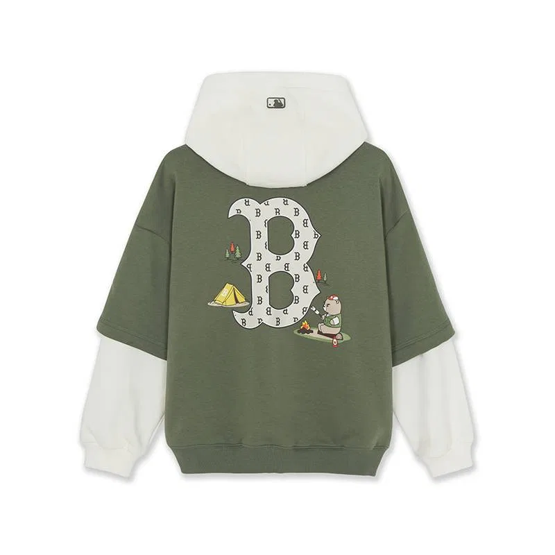 Детская толстовка с капюшоном Army Green MLB KIDS — фото 3