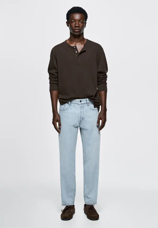 Джинсы деним Slim fit jeans Massimo Dutti, Light Blue Denim, светло-голубой — фото 2