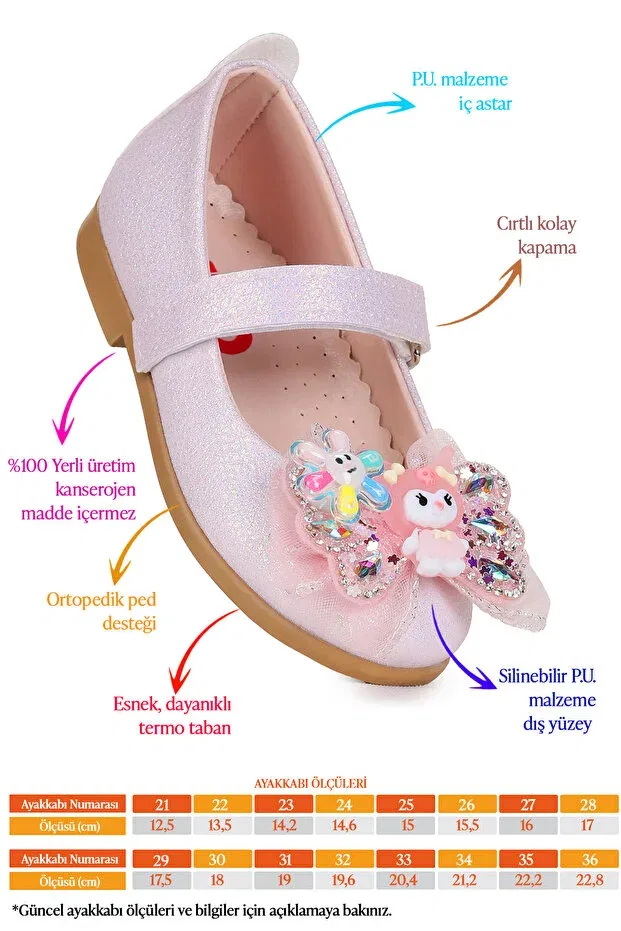 Детские балетки для девочек с блестками Hila velcro glitter Kiko Kids, Lilac - Pink — фото 2