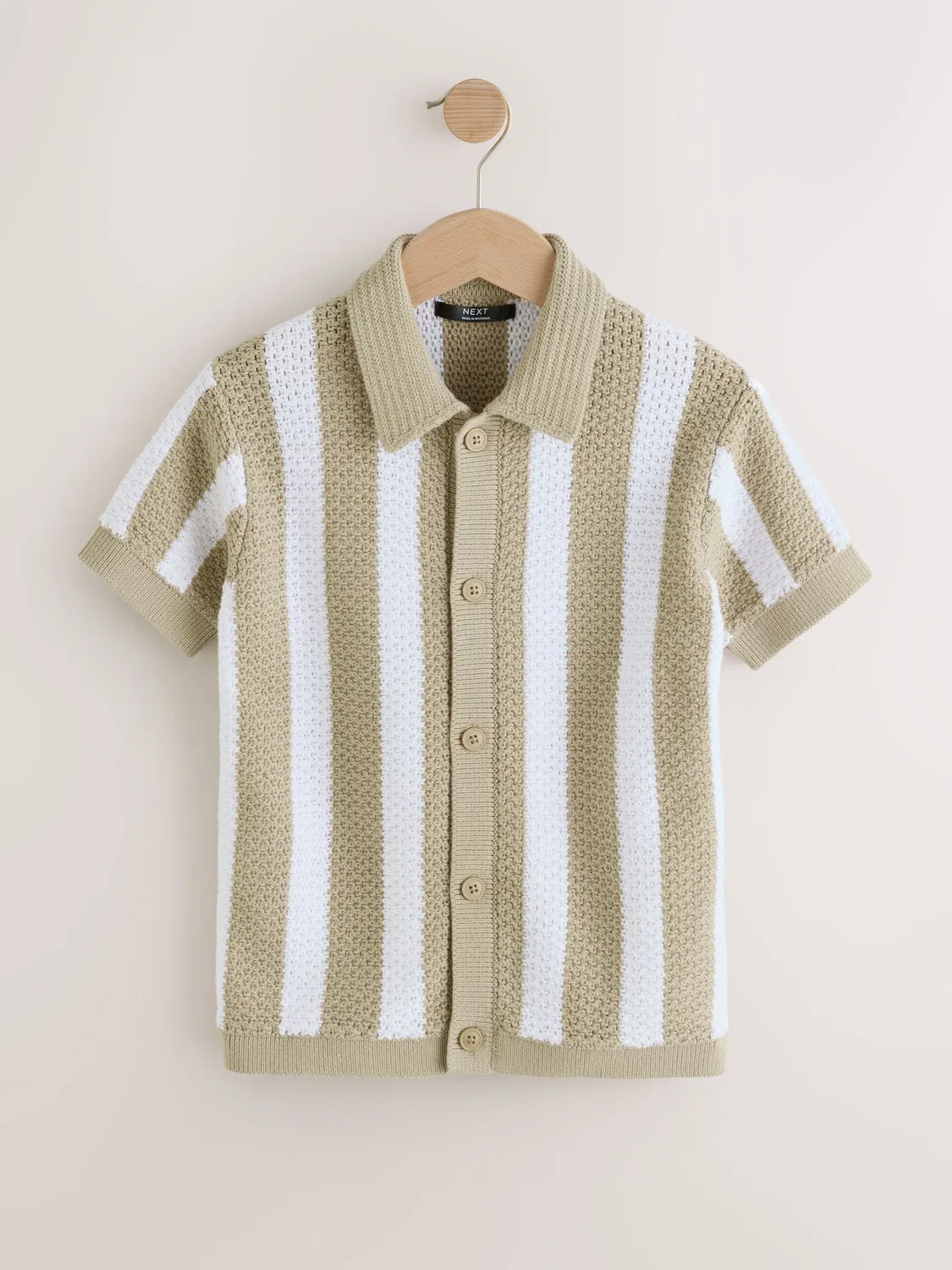 Поло трикотажное в полоску, Neutral Stripe Next, нейтральный