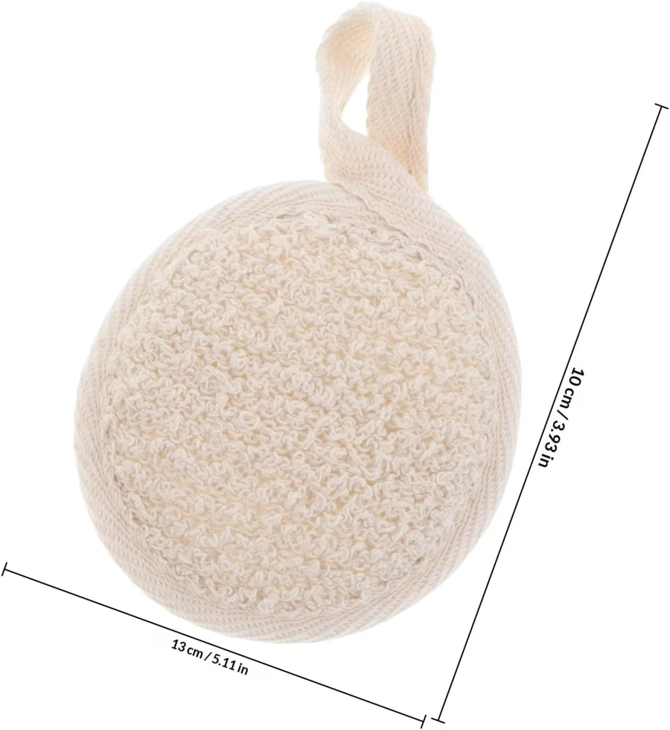 Натуральный люффа скраб для тела и лица, набор 4 шт, 10x7.5x1.5 см, Beige Housoutil — фото 2