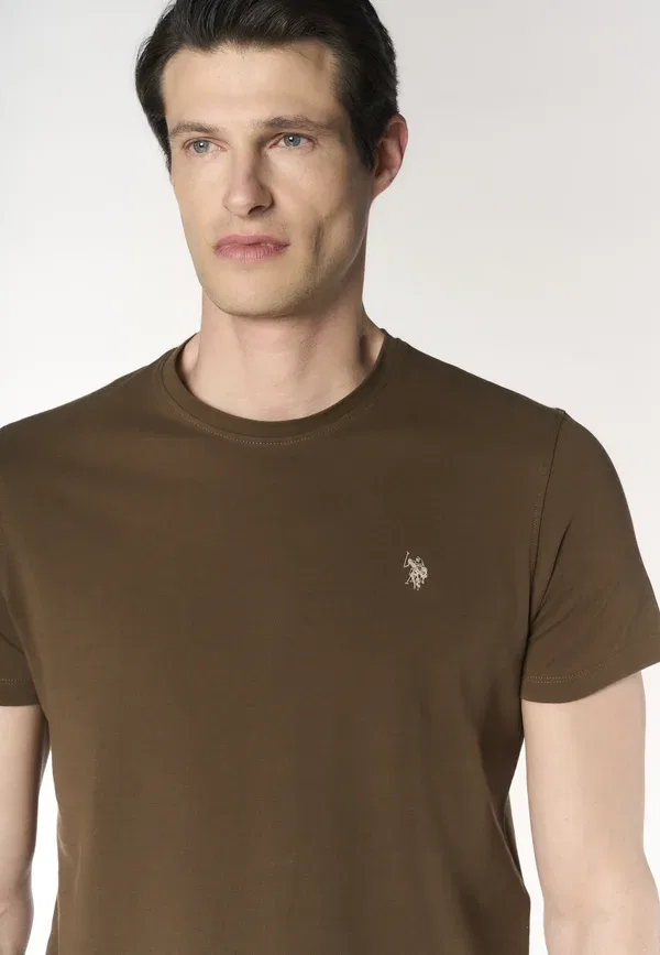 Футболка хлопковая Basic t-shirt U.S. Polo Assn., Marrone, коричневый — фото 4