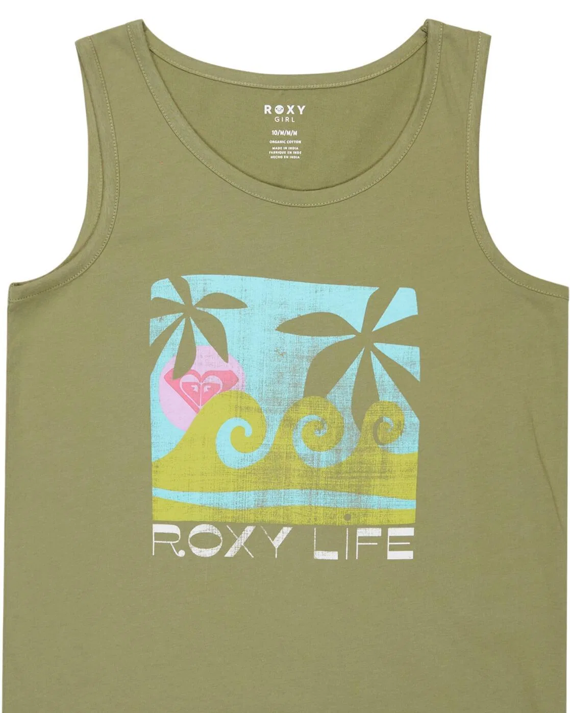 Детский топ с принтом MIAREGULAR VINTAGE Roxy, Dunkelolivgrun — фото 3