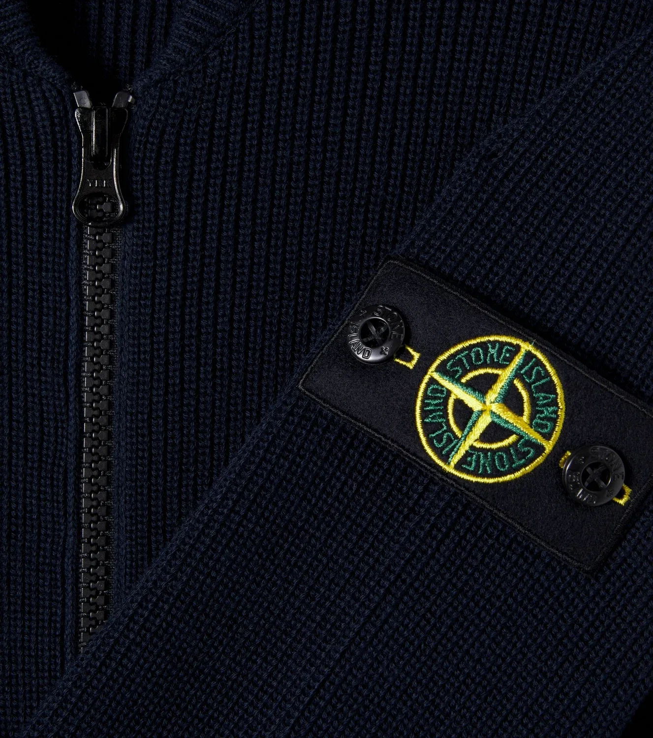 Толстовка на молнии с капюшоном Compass Stone Island Junior, синий — фото 2