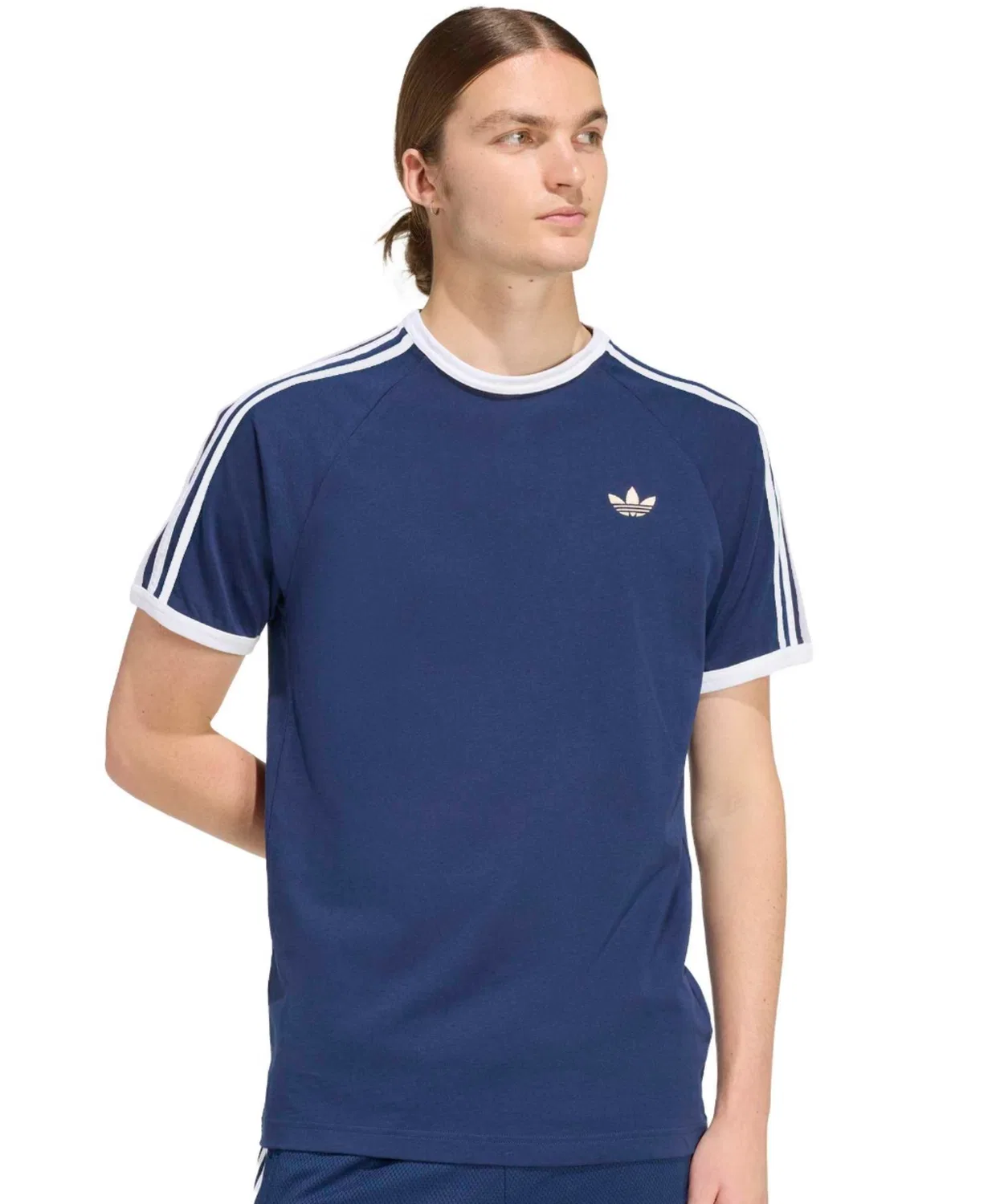 Мужская футболка с коротким рукавом с принтом три полосы Adidas 3-STRIPES TEE, Navy