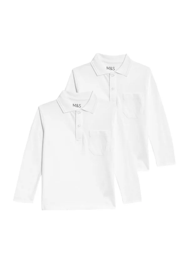 Простой стиль, новая рубашка поло Marks & Spencer, White