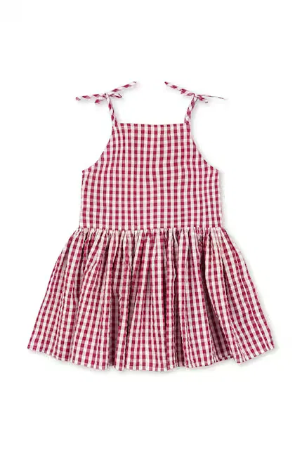 Платье мини в клетку Isotta Dress Konges Sløjd, розовый — фото 3