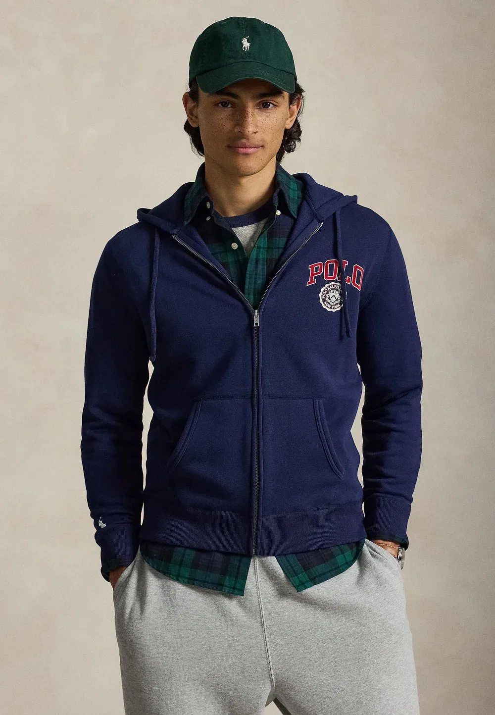 Толстовка на молнии из флиса с логотипом Polo Ralph Lauren, Newport Navy