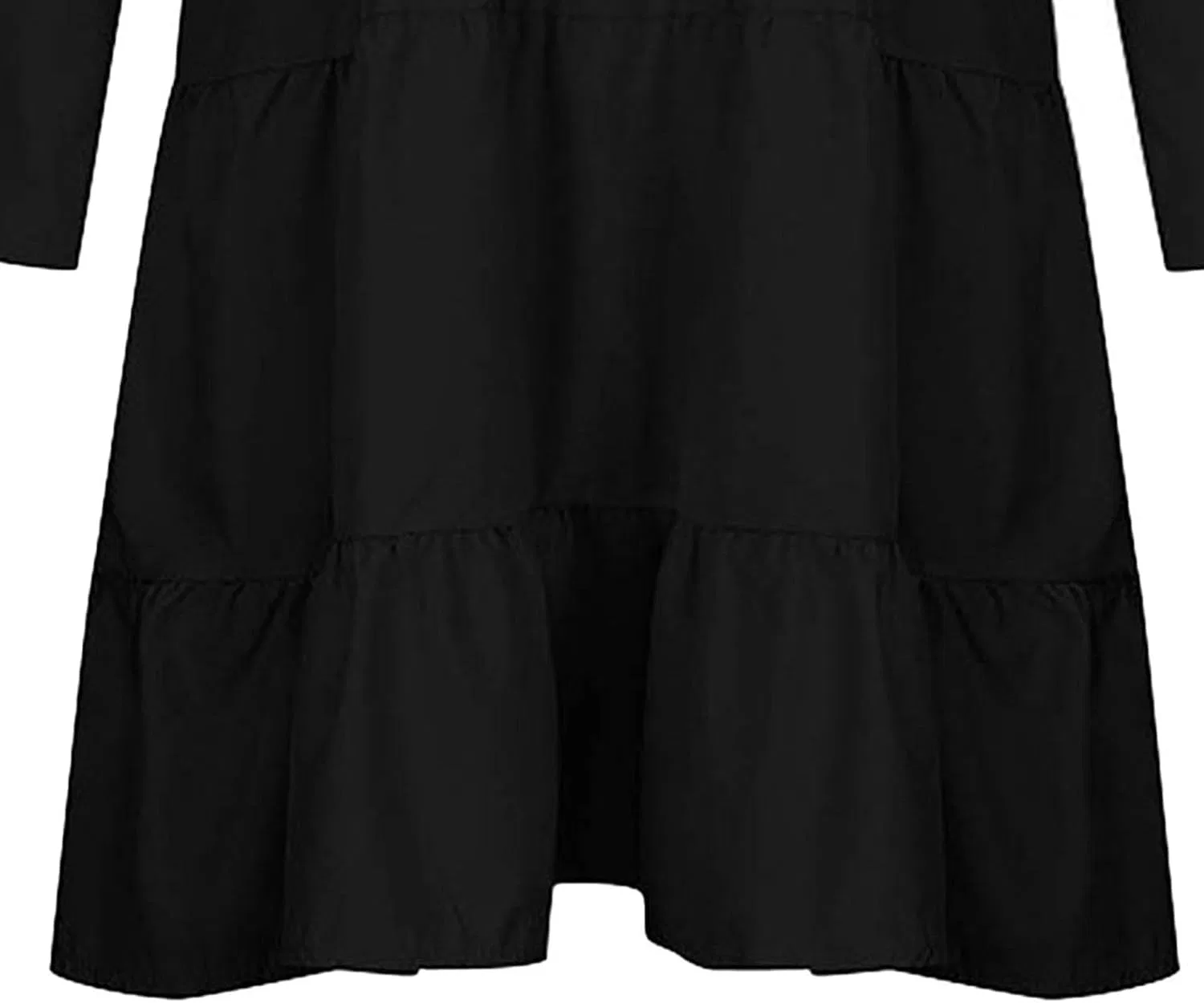 Женское повседневное платье макси с длинным рукавом, Black — фото 4