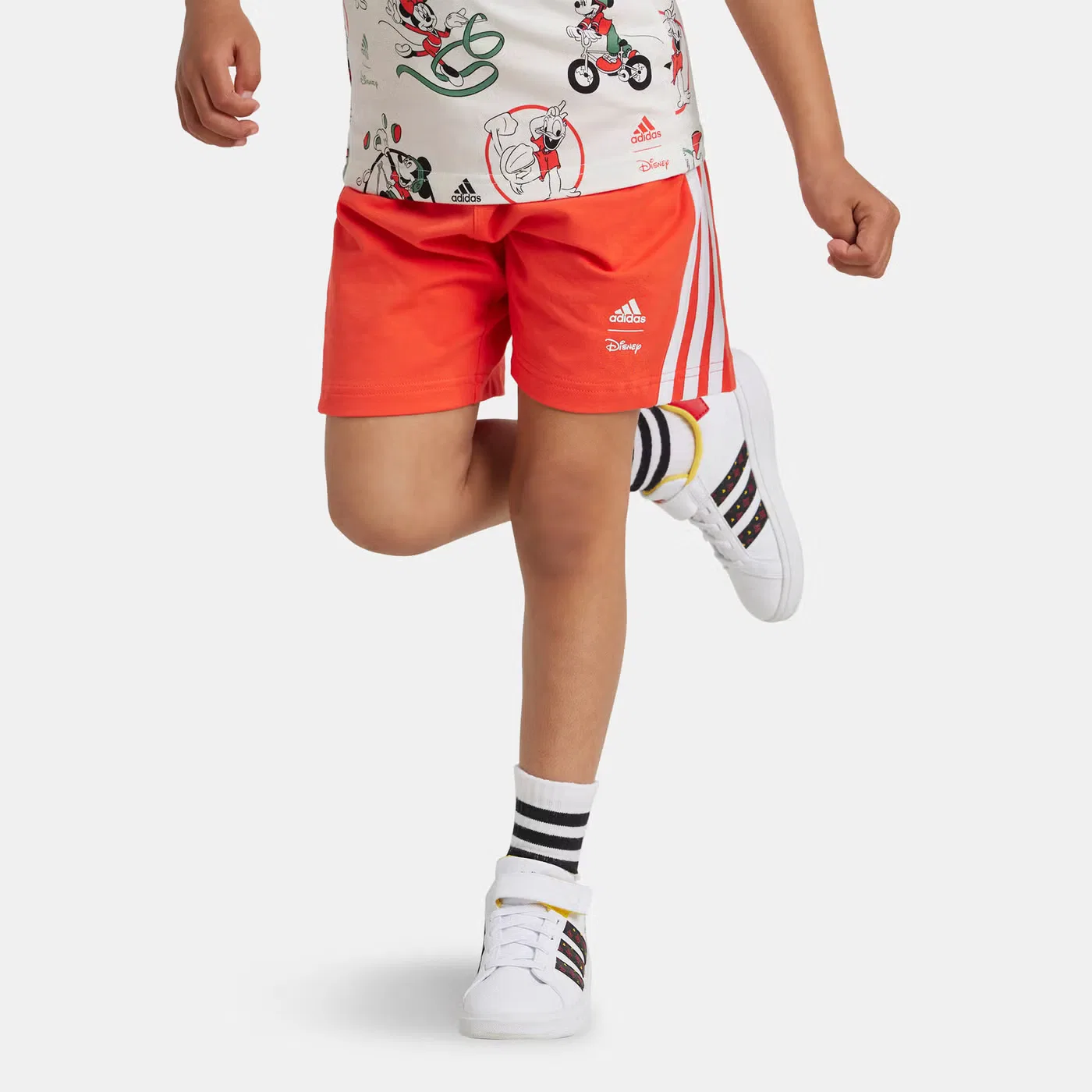 Комплект футболки и шорт с принтом Disney Mickey Mouse Adidas, белый — фото 4