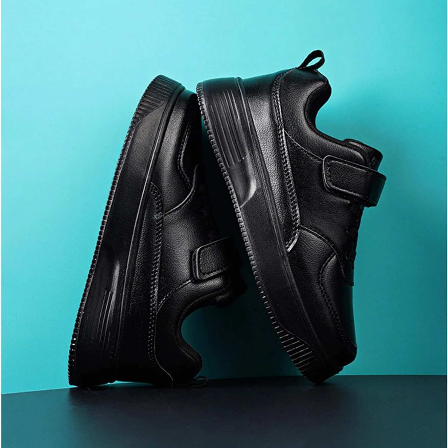 Детские кроссовки для девочек и мальчиков с регулируемой застежкой, Black — фото 3