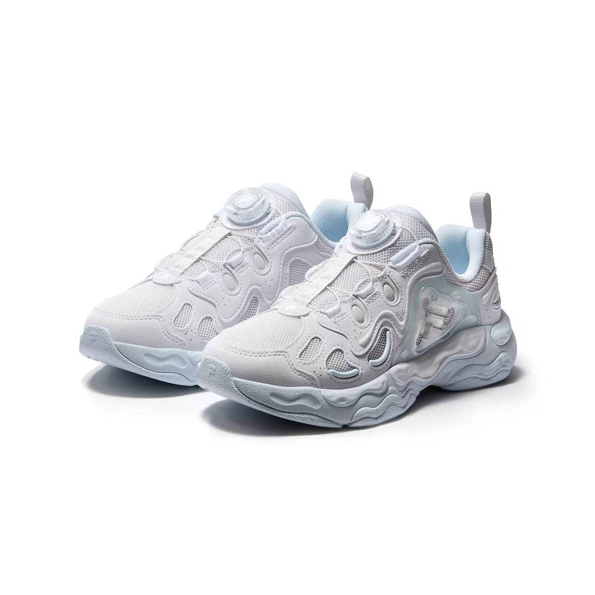 Детские кроссовки для бега с синтетической кожей FILA KIDS, Bit Blue/FILA White — фото 4
