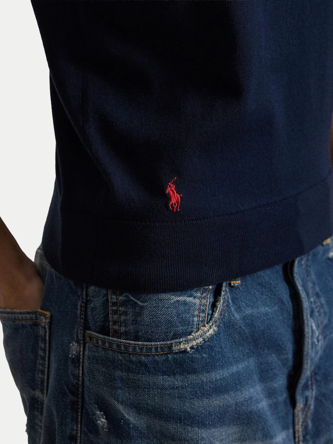 Женский топ стандартного кроя Polo Ralph Lauren, темно-синий — фото 4